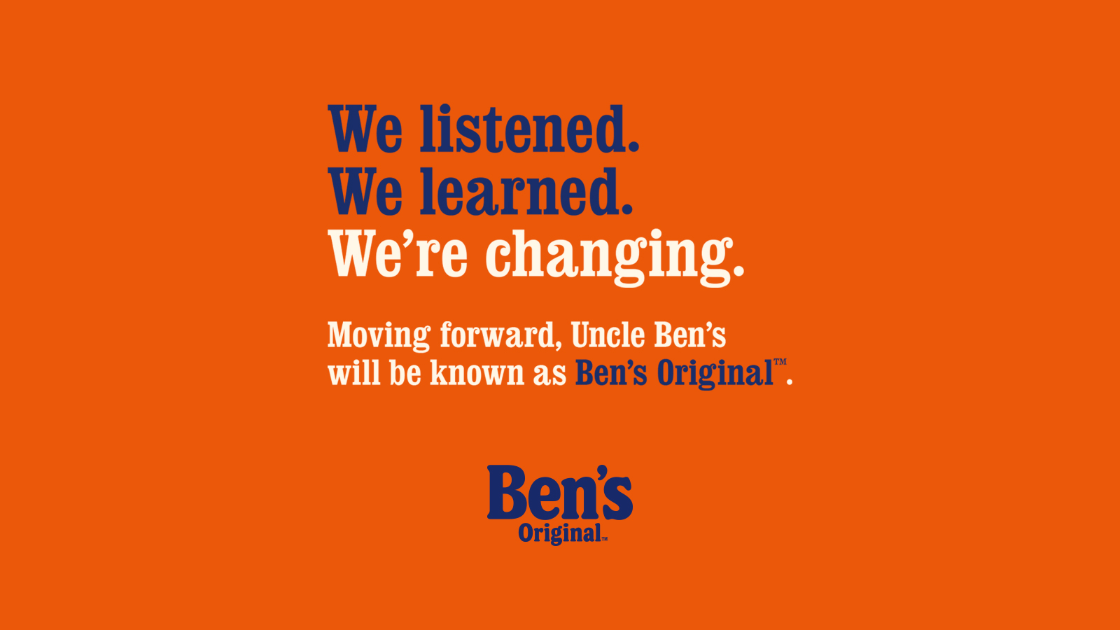 Mars Food Announces the Uncle Ben's® Brand Will Change its Name to Ben's  Original™