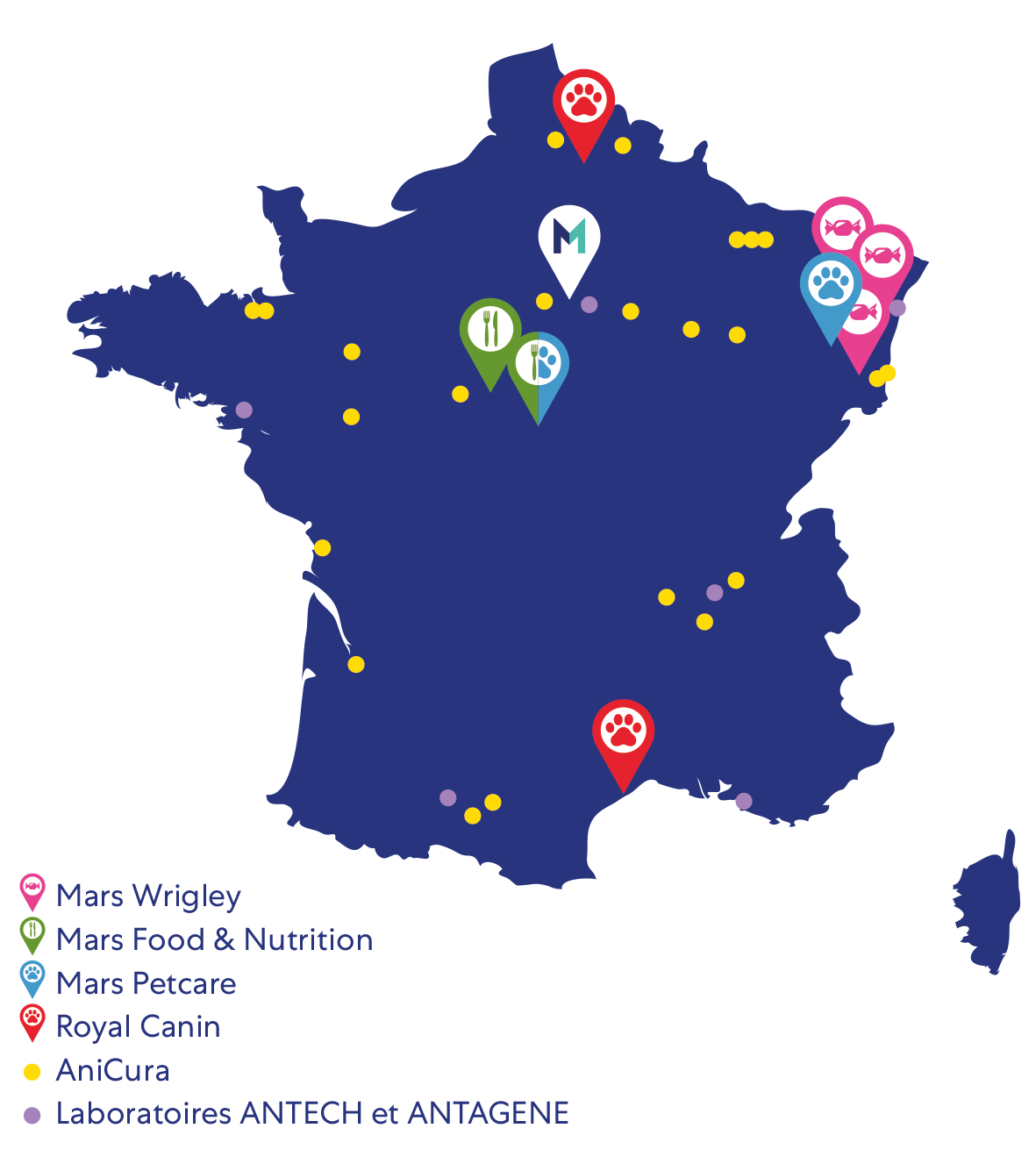 Carte de Mars en France