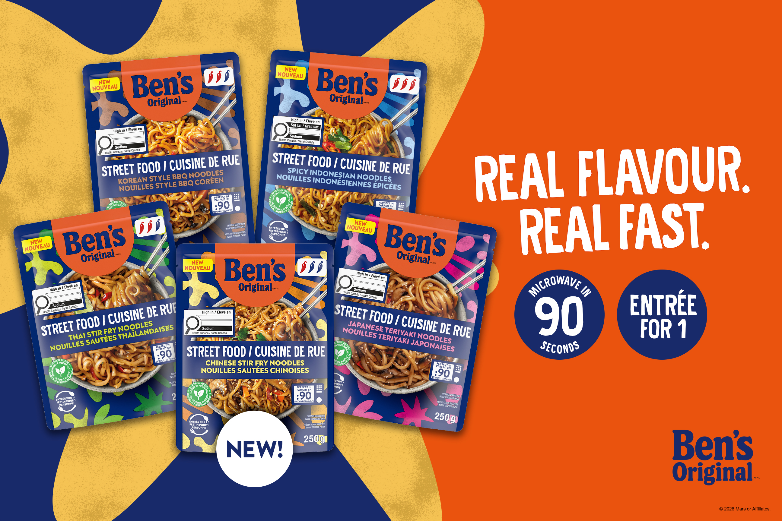 Packages of Ben's Original Street Food Noodles