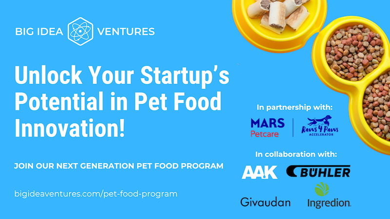 Big Idea Ventures x Mars Petcare pet food program banner