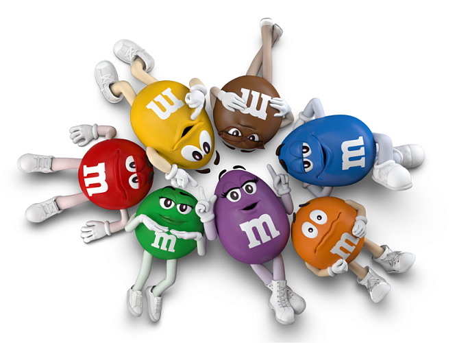 The new cast of M&M'S including Purple