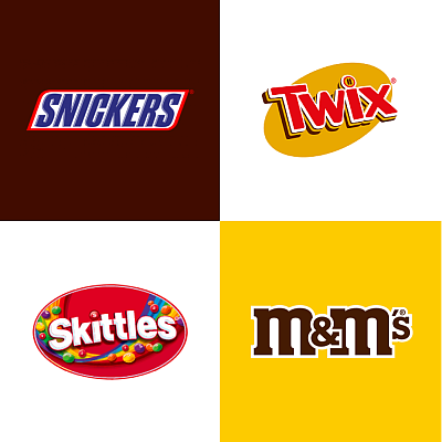 Mars Denmark Snacking Logo Collage