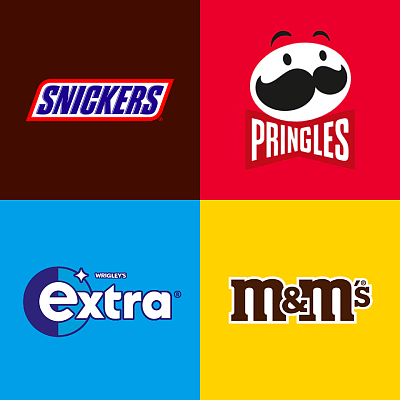 Mars Snacking Logo Collage