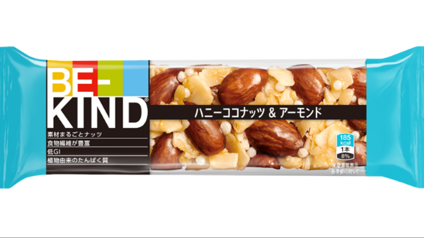 1本80円 BE-KIND Minis ハニーココナッツ＆アーモンド 150本 BE-KIND®（ビーカインド™）ハニーココナッツ＆アーモンド」新発売