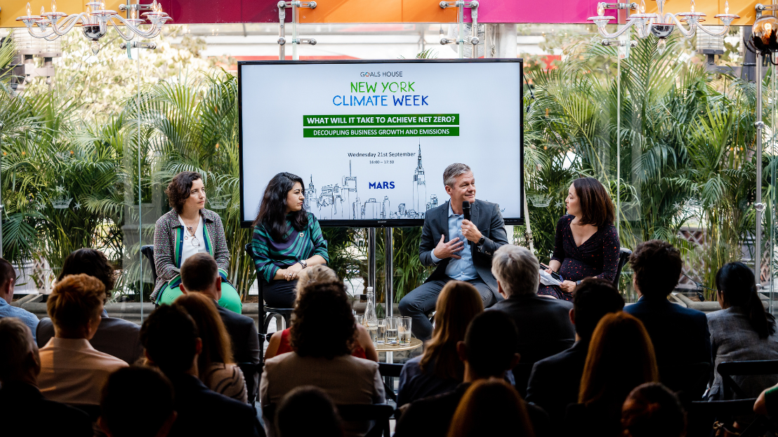 Claus Aagaard speaking on a panel at Climate Week 2022