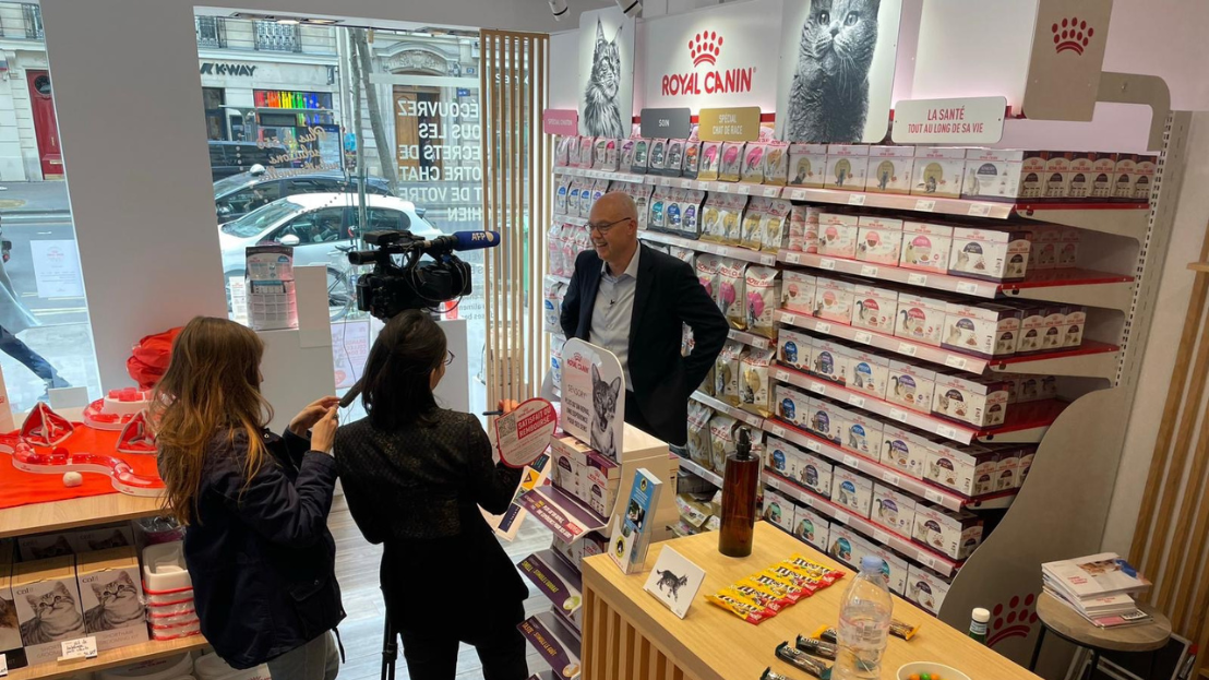 Mars CEO Poul Weihrauch at the Royal Canin atelier in Paris