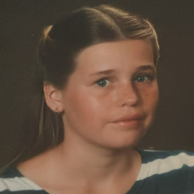 Amanda Davies as a young girl