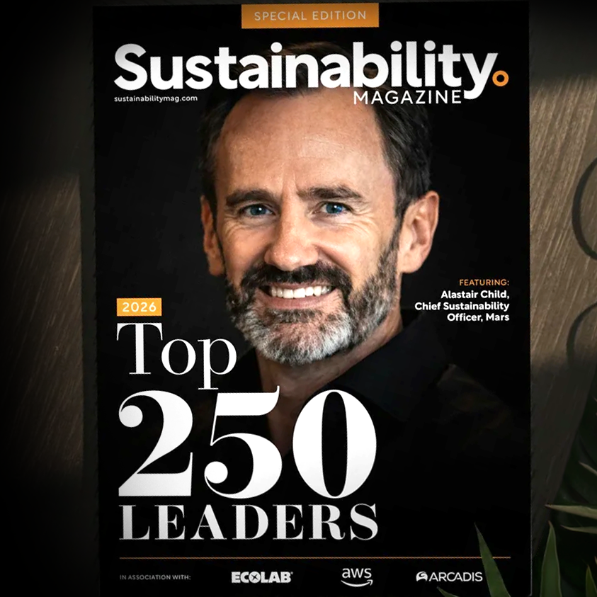 Alastair Child on the cover of Sustainability Magazine