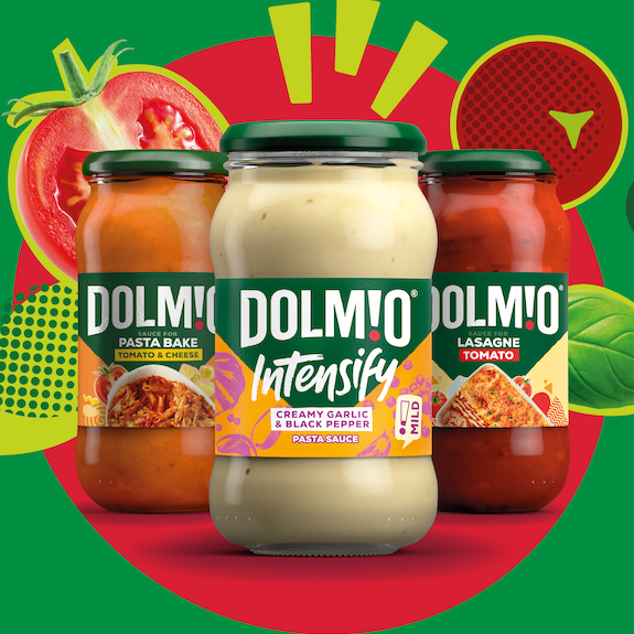 Jars of Dolmio pasta sauce.