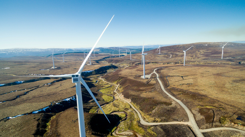 Aerial image of wind farm