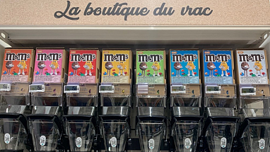 Bulk M&M's canisters