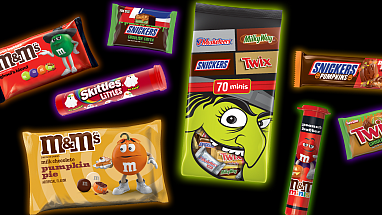 Packages of Mars Halloween candy including M&M's and SNICKERS