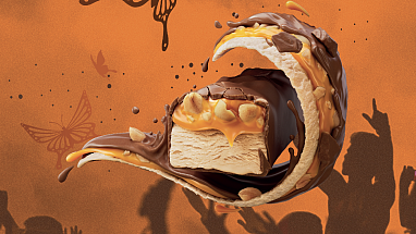 Ice cream vocering snickers bar