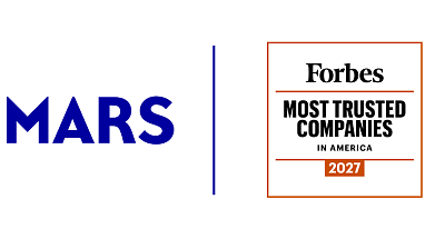 Mars logo and the Forbes Most Trusted Companies logo.