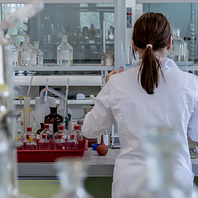 Female scientist working in a lab