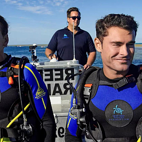 Zac Efron in scuba gear