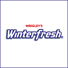 Brand logo for Wrigley’s Winterfresh chewing gum.