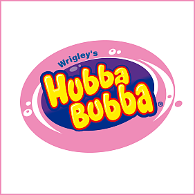 Brand logo for Mars Wrigley Hubba Bubba bubble gum.