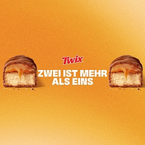 Der neue Slogan von TWIX® leutet „Zwei ist mehr als eins“