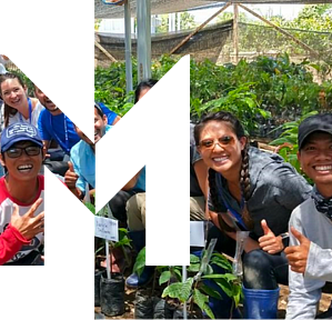 group in sustainable garden
