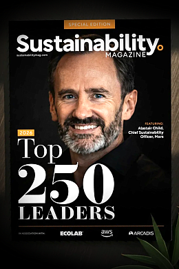 Alastair Child on the cover of Sustainability Magazine